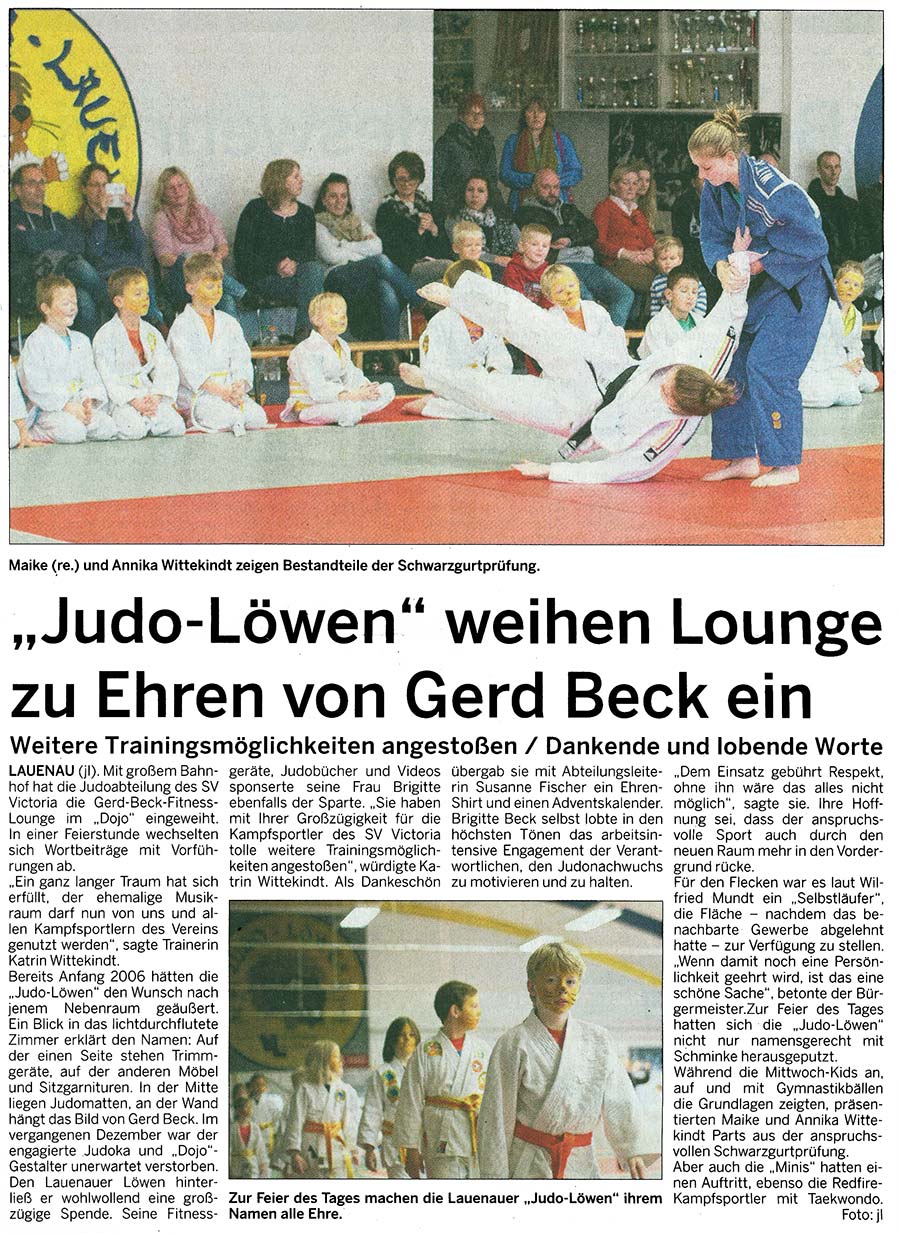 Einweihung Gerd-Beck-Fitness-Lounge